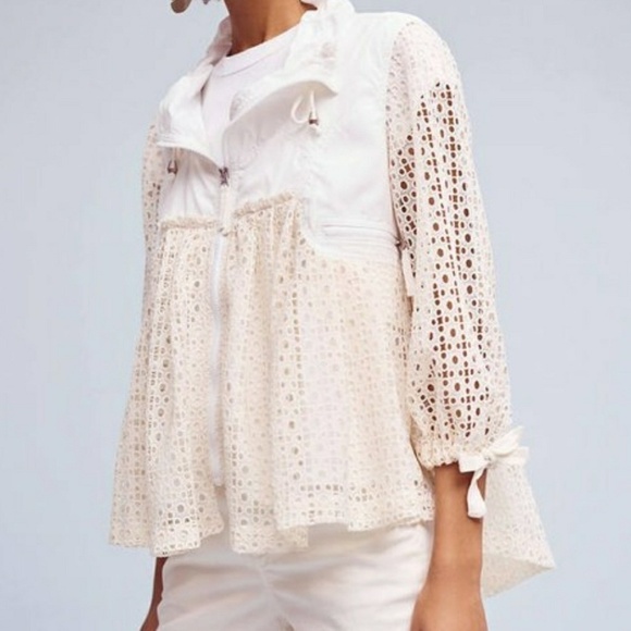 Anthropologie Jackets & Blazers - Hei Hei Anthro Eyelet Windbreaker Ivory White